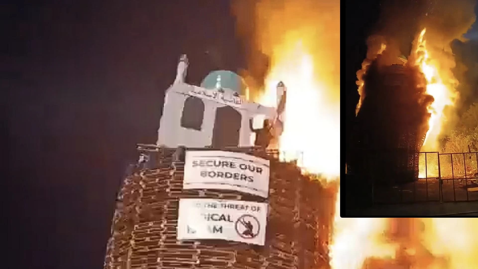 Vídeo: queman una réplica de mezquita, aumenta la polémica sobre la inmigración en Irlanda