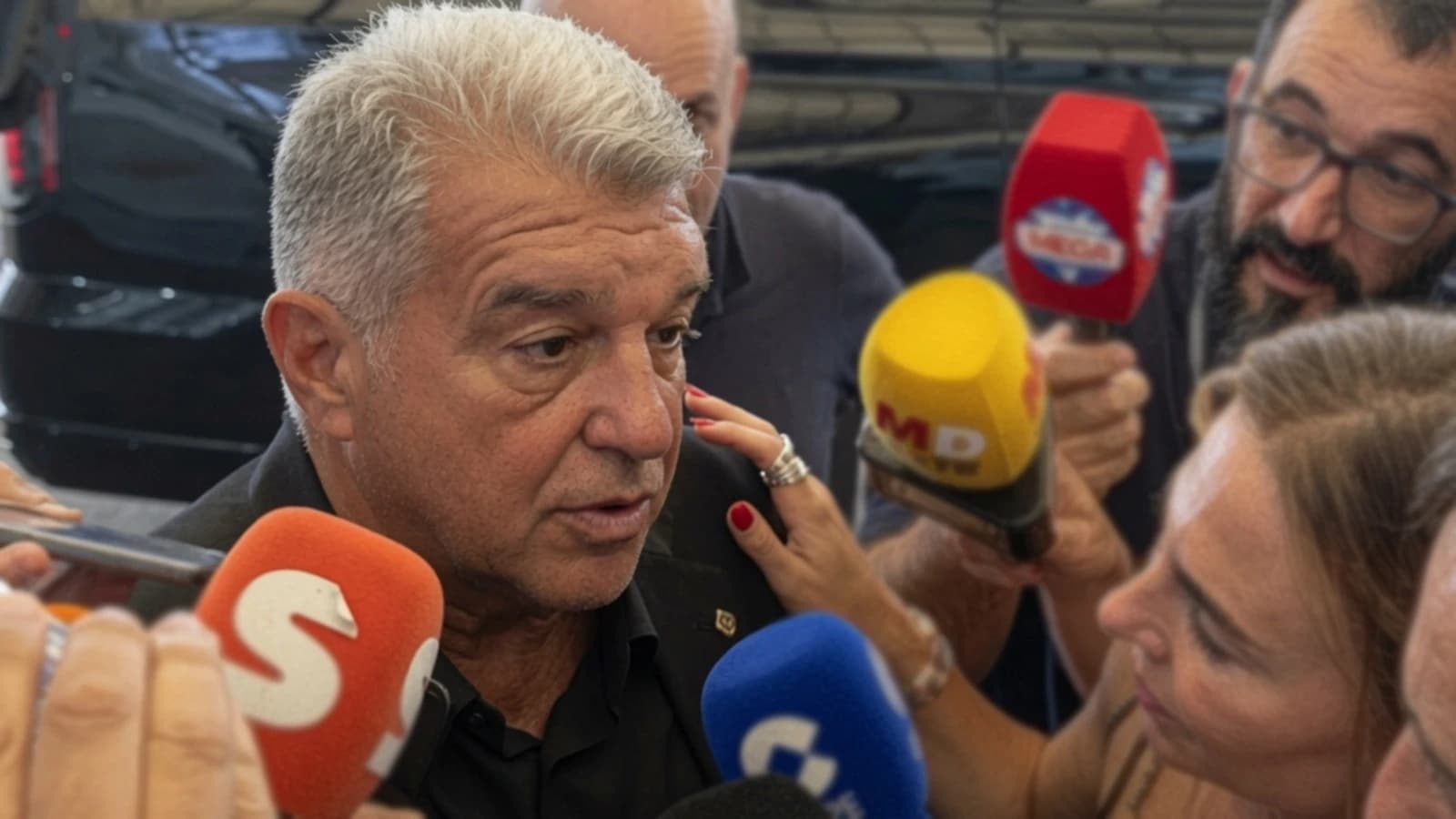 Laporta manifiesta su respaldo a la Selección Española a su llegada a Dallas