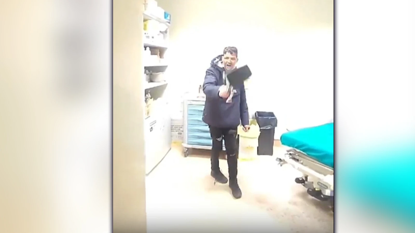 Vídeo: llevaron a un inmigrante de urgencias y al despertar agredió a los sanitarios