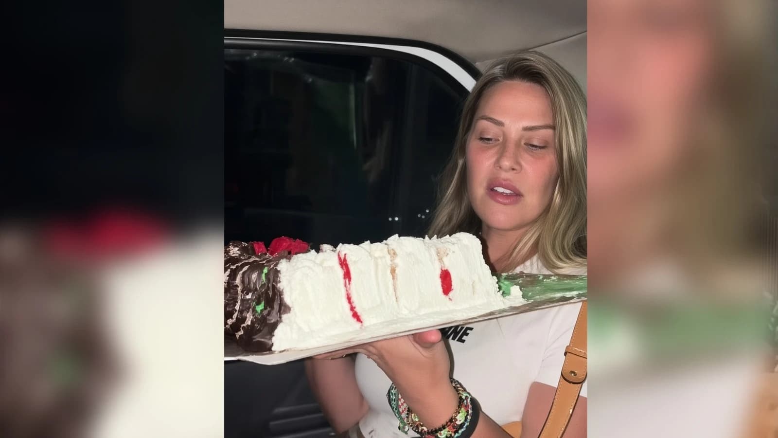 Vídeo: "Barbie Gaza" da restos de tarta a ilegales… sin alejarse del coche