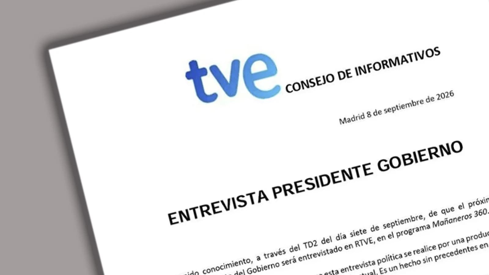 El Consejo de Informativos de TVE carga contra la entrevista de Sánchez en Mañaneros