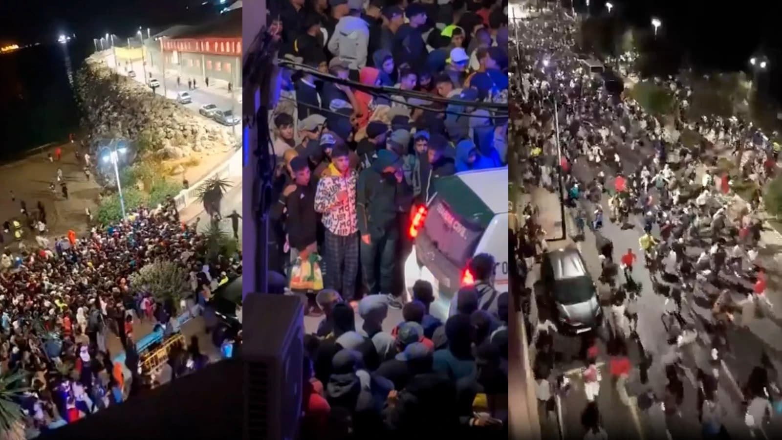 Vídeos del traslado de inmigrantes en Ceuta: avalancha hacia un puerto ya saturado