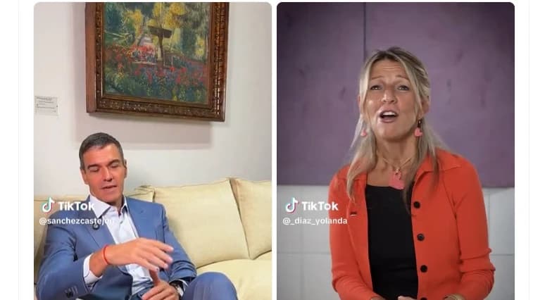 Los indignantes vídeos de Pedro Sánchez y Yolanda Díaz: España colapsa, ellos al Tiktok