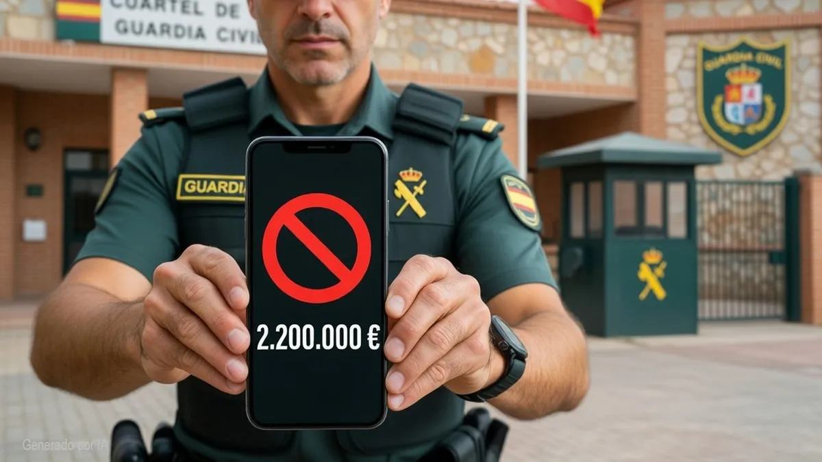 SMS falso casi roba 2,2 millones: la Guardia Civil lo impide