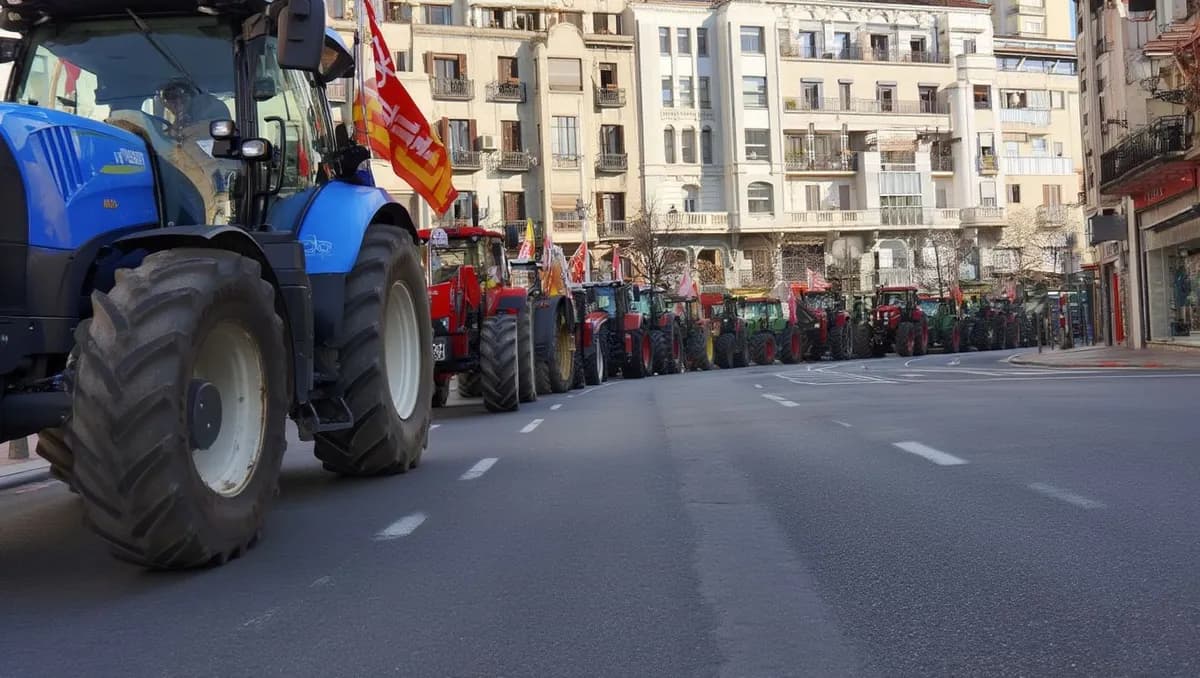 Concentración de agricultores en Zaragoza