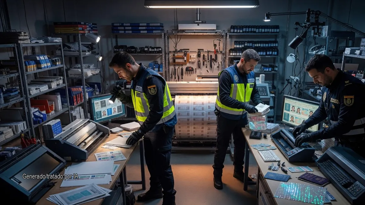 Desmantelado un laboratorio de documentos falsos