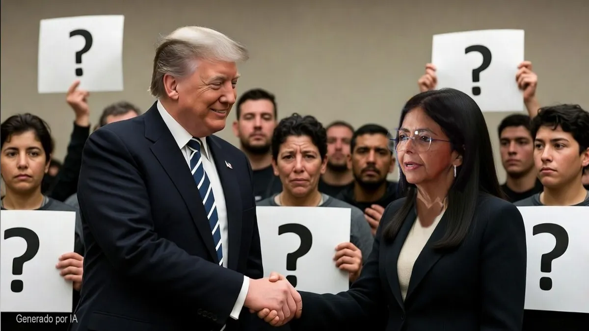 Los presos venezolanos siguen en la cárcel mientras Trump alaba a Delcy