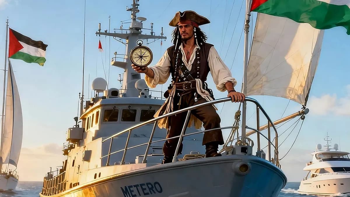 Sánchez y su espectáculo naval: un patrullero de rescate para una flotilla fantasma amenazada por drones