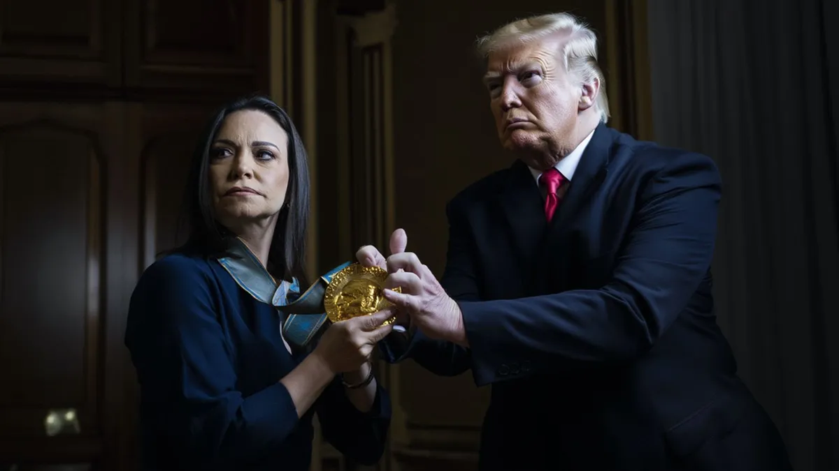 El abusón de Trump le "roba" la medalla del Nobel de la Paz a Maria Corina